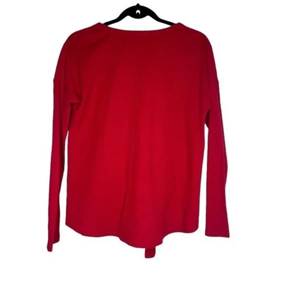 Skies Are Blue Waffle Knit Long Sleeve Tie Front Top Size Medium - Picture 2 of 6